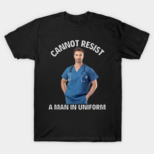 Man in Uniform Scrubs T-Shirt